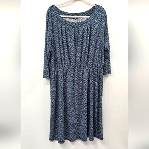 Lands' End Blue Tan Dress Size 2X